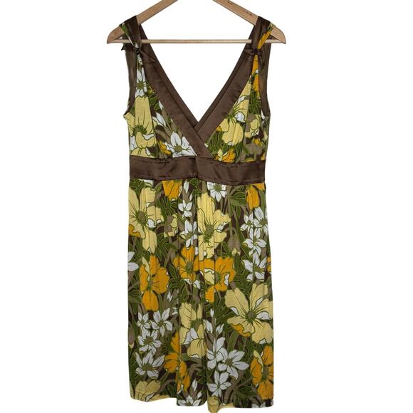 Tommy Bahama 100% Silk Size 8 Tropical Print Double V Sleeveless Dress - Picture 1 of 8